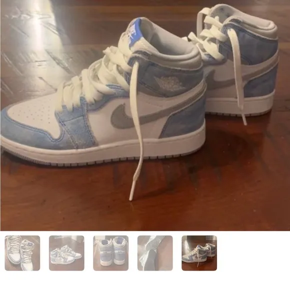 Nike Air High-Top Sneakers in Blue and White