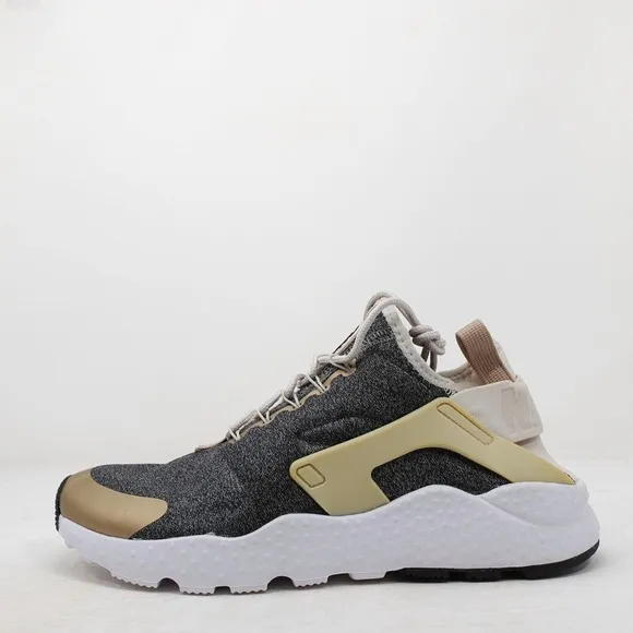 Nike Air Huarache Run Ultra SE Running Shoes Gray Gold 859516-102 Women Size 9.5