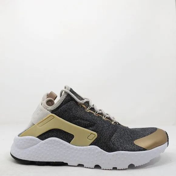 Nike Air Huarache Run Ultra SE Running Shoes Gray Gold 859516-102 Women Size 9.5