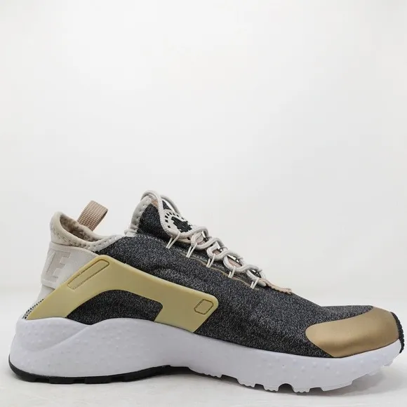 Nike Air Huarache Run Ultra SE Running Shoes Gray Gold 859516-102 Women Size 9.5