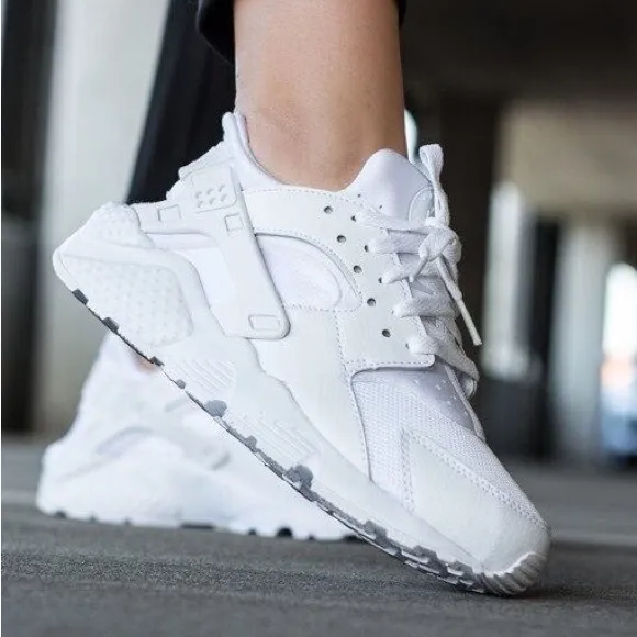 Nike Air Huaraches Triple White Youth Sneakers