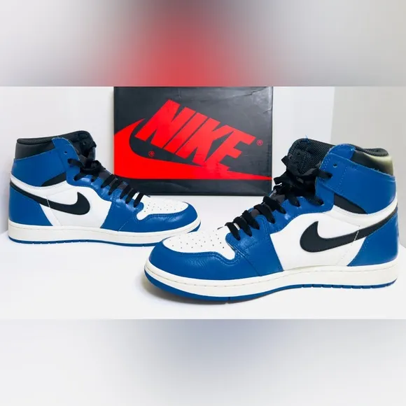 Nike Air Jordan 1 Retro High OG Game Royal 2018 Sneakers 555088-403 Size 10.5