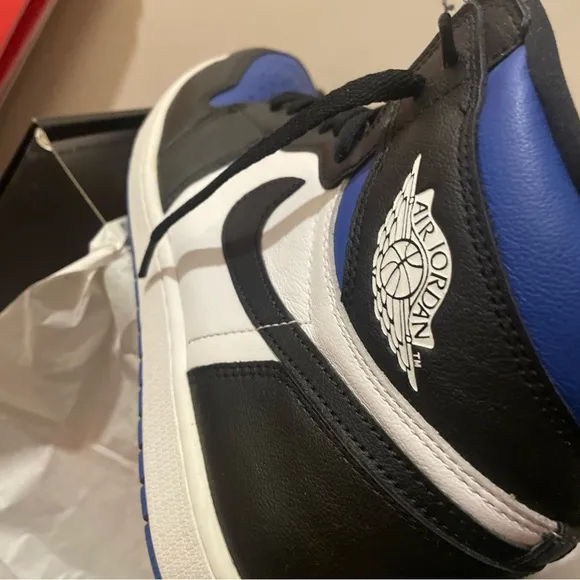 NIKE AIR JORDAN 1 RETRO HIGH OG GAME ROYAL TOE BLACK WHITE SZ 13 555088-041
