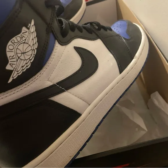 NIKE AIR JORDAN 1 RETRO HIGH OG GAME ROYAL TOE BLACK WHITE SZ 13 555088-041