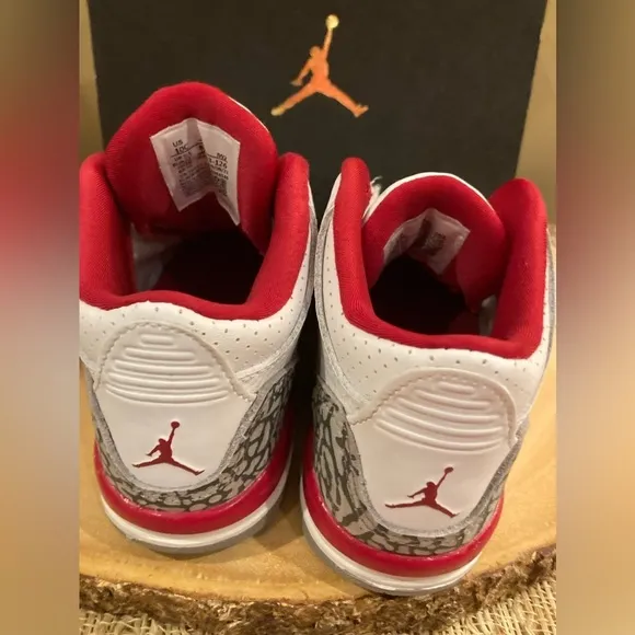 Nike air Jordan 3 retro cardinal red kids toddler shoes 832033-126 S-10C  W/box