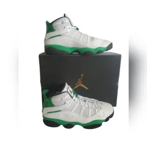 Nike Air Jordan 6 Rings in Lucky Green, White, and Black HighTop Size 9
