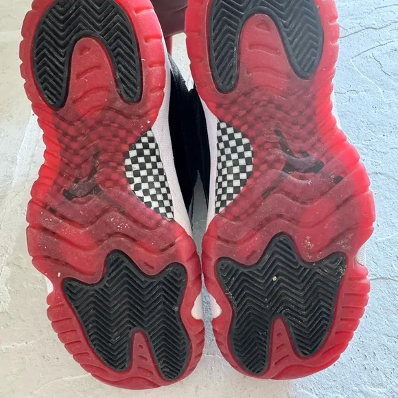 Nike Air Jordan Black and Red High-Top Sneakers with Patent Leather