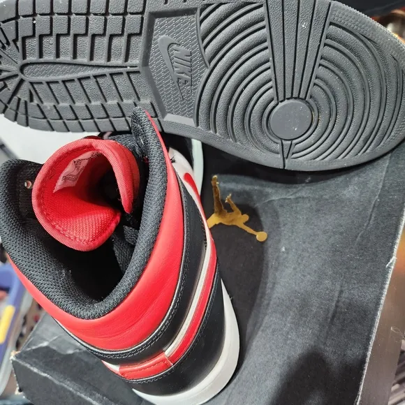 Nike Air Jordan Bred Toe Red and Black High-Top Sneakers