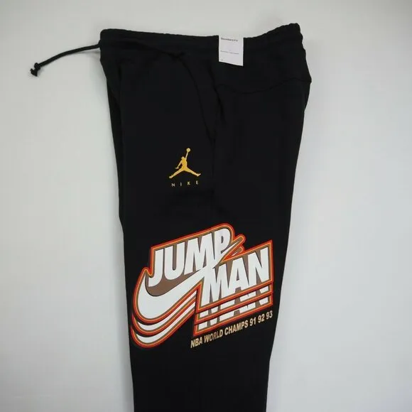 Nike Air Jordan Jump Men's NBA Champs 91 Men Fleece Pants Black