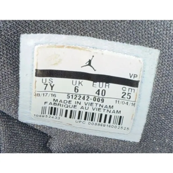 Nike Air Jordan Son of Mars Kids 7Y Black Basketball Shoes