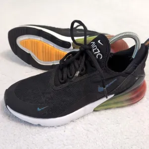 Nike Air Max 270 SE Men's 7 Women's 8.5Running Shoes Black Laser Orange Sneakers