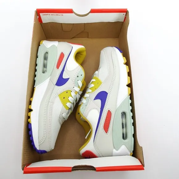 Nike Air Max 90 Women's Size 6.5 Sneaker 'Summit White' Multi-Color DA8726-100
