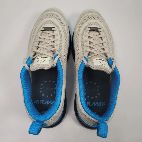 Nike Air Max 97 Milan 2012 Men's Beige &amp; Blue Sneakers 586267-014 US Size 7