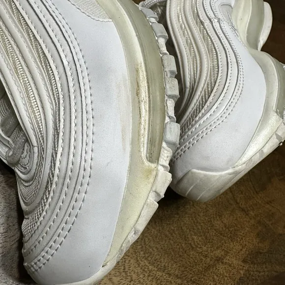 Nike Air Max 97 Wmns 7 White Platinum Running Walking Shoes Sneakers 921733-100