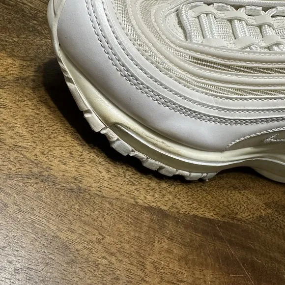 Nike Air Max 97 Wmns 7 White Platinum Running Walking Shoes Sneakers 921733-100