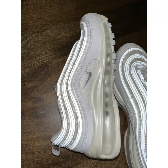 Nike Air Max 97 Wmns 7 White Platinum Running Walking Shoes Sneakers 921733-100