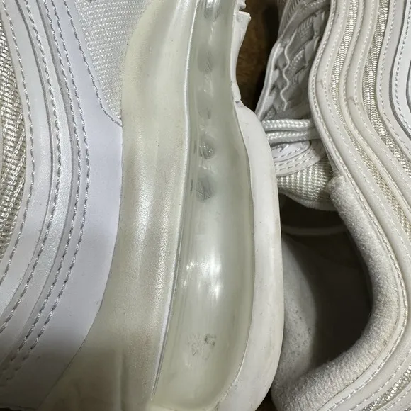 Nike Air Max 97 Wmns 7 White Platinum Running Walking Shoes Sneakers 921733-100