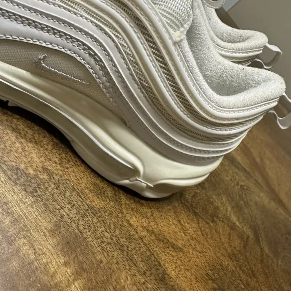 Nike Air Max 97 Wmns 7 White Platinum Running Walking Shoes Sneakers 921733-100