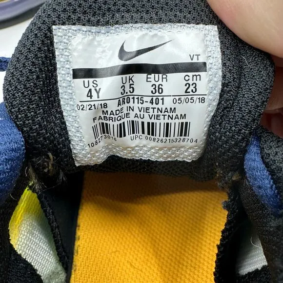 Nike Air Max Deluxe Youth AR0115-401 Kids 4Y Blue/Yellow/Black Lace-up Sneakers
