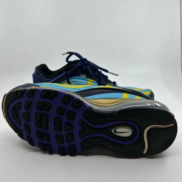 Nike Air Max Deluxe Youth AR0115-401 Kids 4Y Blue/Yellow/Black Lace-up Sneakers