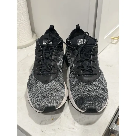 Nike Air Max Flyknit Racer Tennis Shoes Black-White Mens Sz 15 [DJ6106-001]