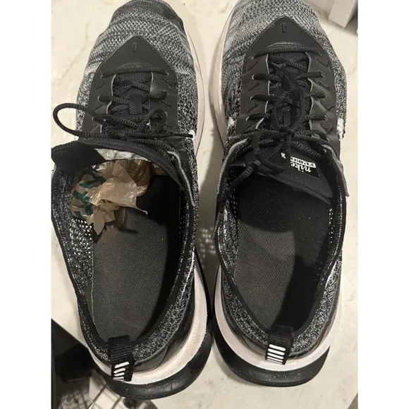 Nike Air Max Flyknit Racer Tennis Shoes Black-White Mens Sz 15 [DJ6106-001]