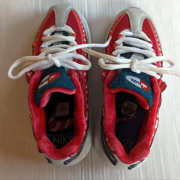 NIKE Air Max GS ugly christmas sweater holiday red blue green kids sneakers