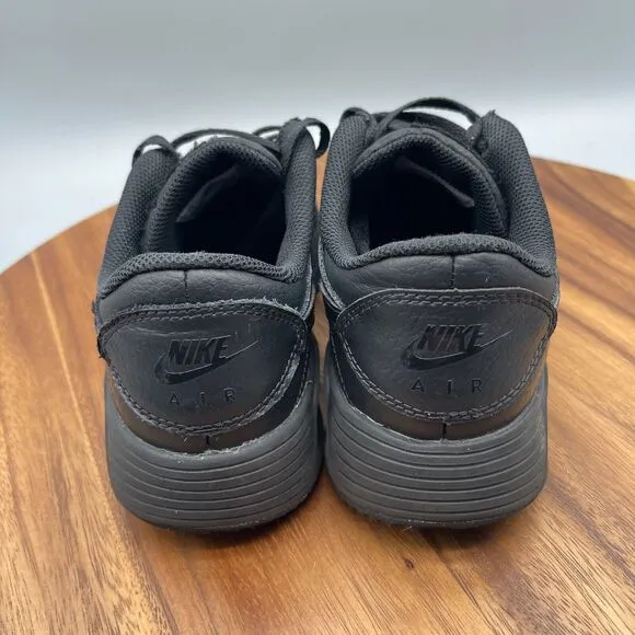 Nike Air Max SC Shoes Womens Size 7.5 Leather Triple Black 2022 Comfort Casual