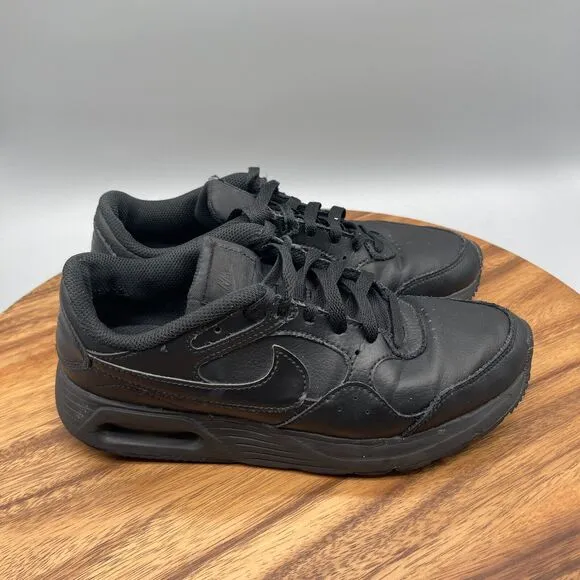 Nike Air Max SC Shoes Womens Size 7.5 Leather Triple Black 2022 Comfort Casual