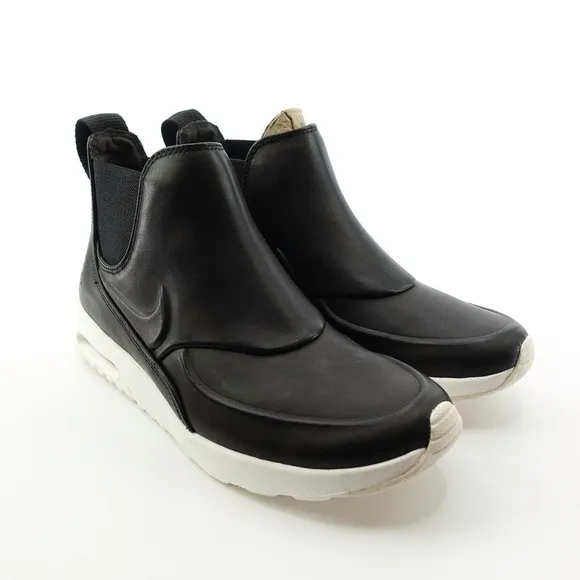 Nike Air Max Thea Mid Black Sail Leather Sneakers 859550-001 Womens Size 7