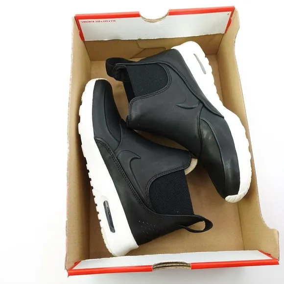 Nike Air Max Thea Mid Black Sail Leather Sneakers 859550-001 Womens Size 7