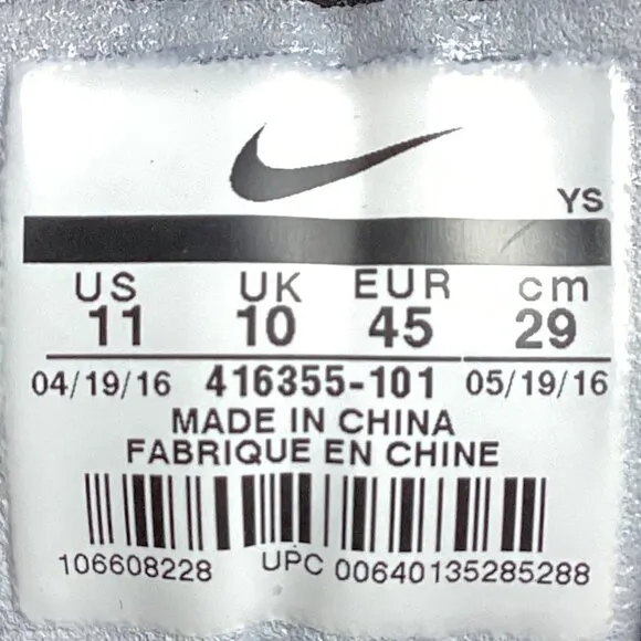 Nike Air Monarch IV White Black Shoes 416355 Red Walking Mens Size 11