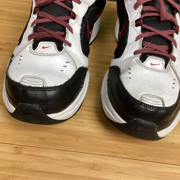 Nike Air Monarch IV White Black Shoes 416355 Red Walking Mens Size 11