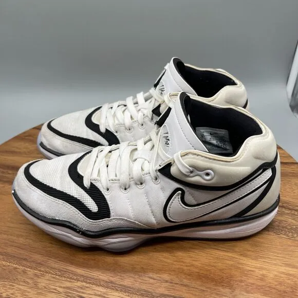 Nike Air Zoom GT Hustle 2 Shoes Mens Size 8 White Black Basketball Comfort