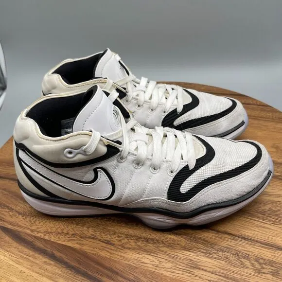 Nike Air Zoom GT Hustle 2 Shoes Mens Size 8 White Black Basketball Comfort