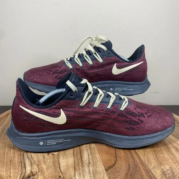 Nike Air Zoom Pegasus 36 FSU Mens Red and Yellow Size 8 Running Shoes