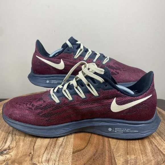 Nike Air Zoom Pegasus 36 FSU Mens Red and Yellow Size 8 Running Shoes