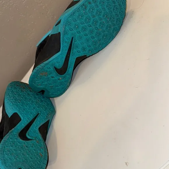 Nike Black and Blue High-Top Sneakers with Velcro Strap — “LeBron James”