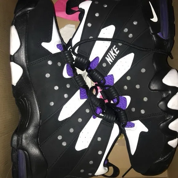 Nike Black and Purple Sneakers with Chunky Design