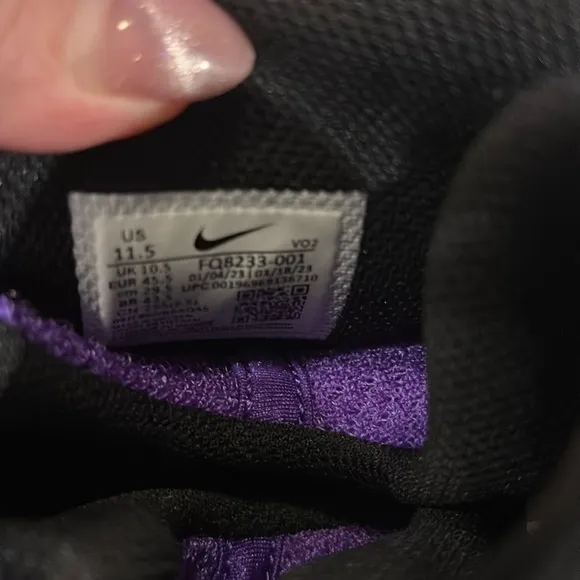 Nike Black and Purple Sneakers with Chunky Design