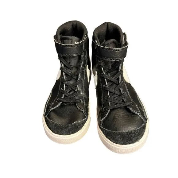 Nike Blazer Mid 77 High Top Sneakers Black Leather‎ Classic Retro Basketball