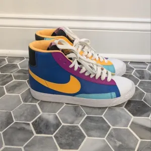 Nike Blazer Mid Aurora Purple Multicolor High Top Sneakers Youth 6