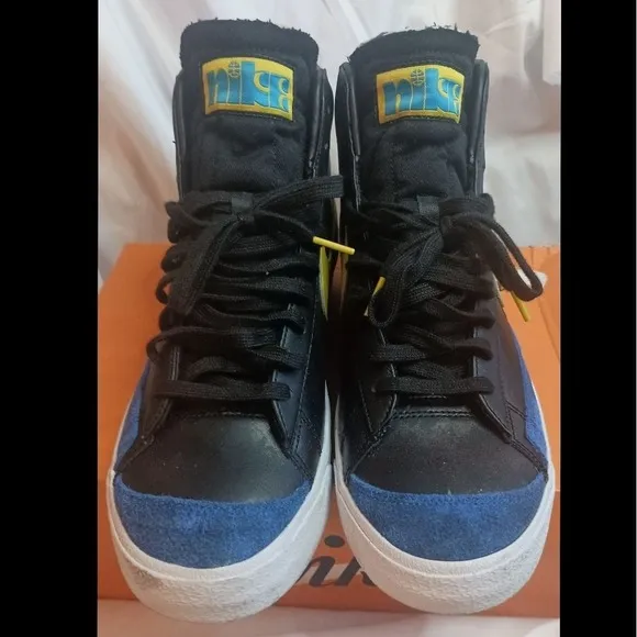 Nike Blazer Peace Love Basketball Black Yellow Shoes SKUCH026