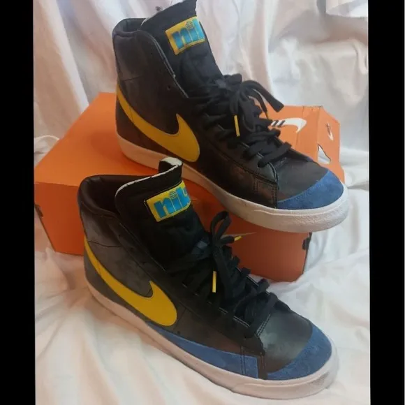 Nike Blazer Peace Love Basketball Black Yellow Shoes SKUCH026