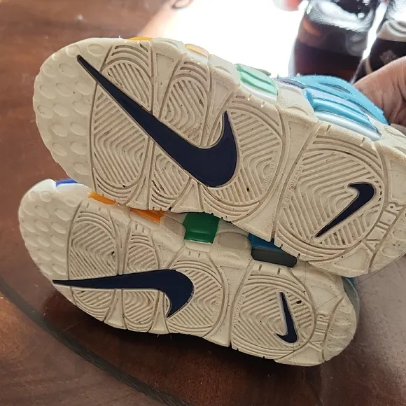Nike Blue and Green Uptempo Sneakers Retro Design