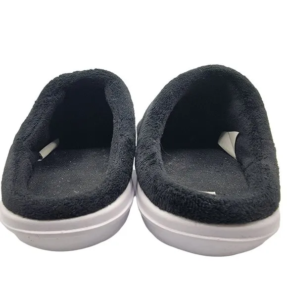 Nike Burrow Womens 9 Slippers Slip On Fleece Black White Shoes DJ3131-001