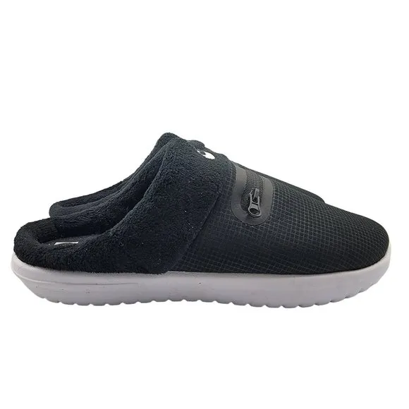 Nike Burrow Womens 9 Slippers Slip On Fleece Black White Shoes DJ3131-001
