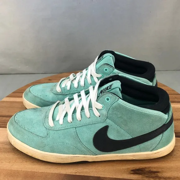 Nike Court Borough Mid Top Sneakers Suede Shoes Blue Black Comfort Cushion