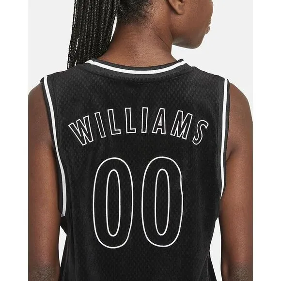 Nike court Serena Williams Design Crew Women's Tennis Jersey Dress Black Large