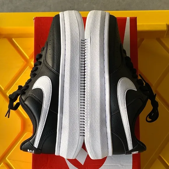 NIKE Court Vision Alta LTS Womens Sneakers - Black/White - Size 8